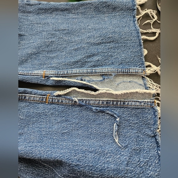 Zara Womens Jeans Sz 8 Blue Denim Split Inside Hem 90's High Waisted Stretch - Picture 11 of 11